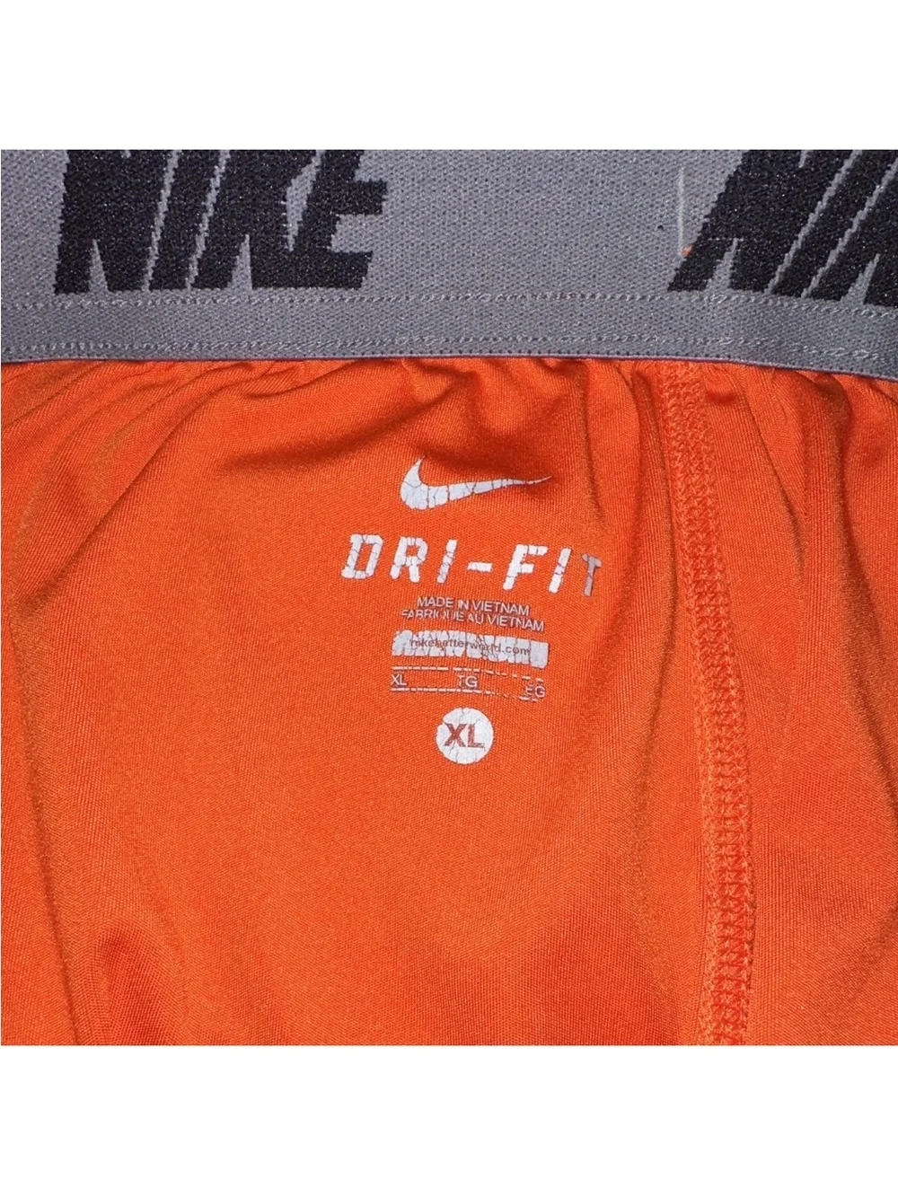 Nike Clemson Tigers Men's Orange Athletic Shorts with White Piping